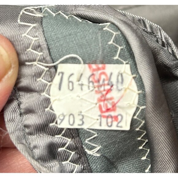 Yves Saint Laurent Blazer Mens 40R Wool Gray Pinstripe Double Breasted France - Picture 9 of 14